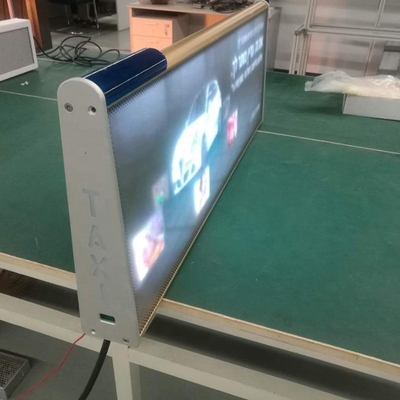 Guía al aire libre teledirigida doble de la pantalla LED 4G del tejado del taxi de WIFI del lado