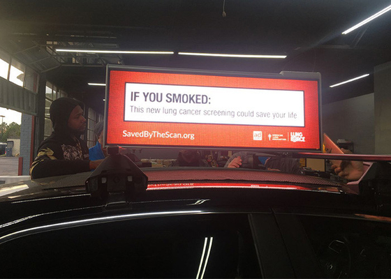 Anuncios video del tejado al aire libre de la publicidad de Digitaces del top del tejado del coche de los E.E.U.U. UBER P2.5mm para los coches