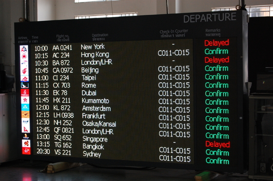 Muestra variable del mensaje de la presentación de la información del vuelo del aeropuerto de IP65 LED