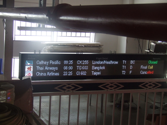 Muestra variable del mensaje de la presentación de la información del vuelo del aeropuerto de IP65 LED