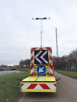 Cartelera móvil de la pantalla LED del remolque de IP56 P10 para la seguridad en carretera del tráfico