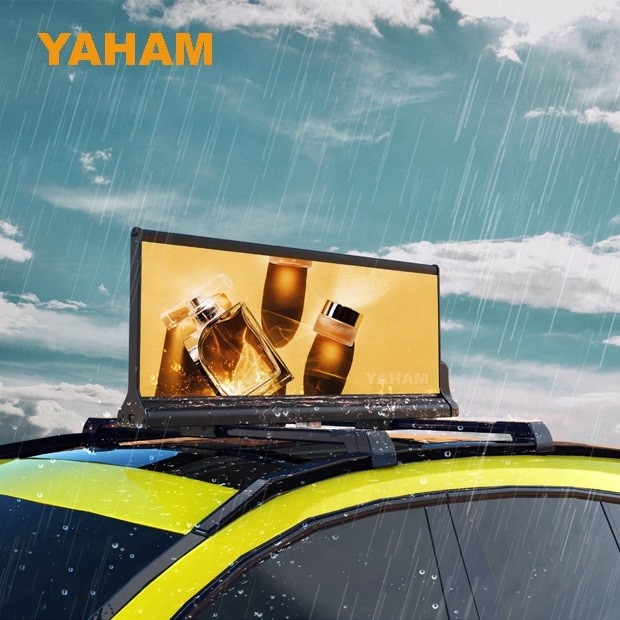 Muestra de publicidad a todo color del tejado del coche de la pantalla LED 5000cd/Sqm P2.5 del tejado del taxi de SMD