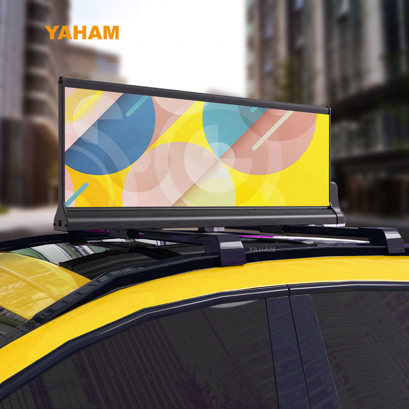 El doble teledirigido de la pantalla del top LED del taxi echó a un lado publicidad a todo color impermeable del tejado del coche